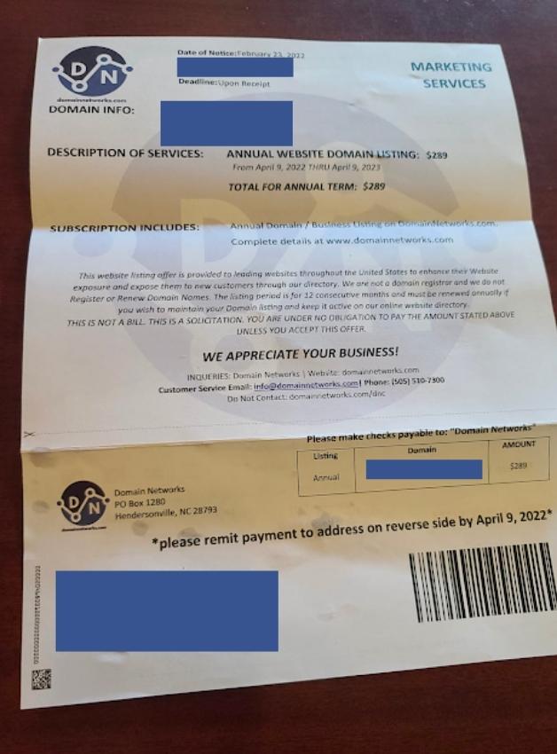 fake website bill